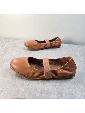 Maryjane Ballet Flats 9.5 Brown Leather Minimalist Preppy Comfort Ballerina Shoe